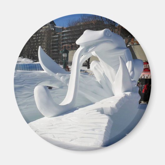 Froschskulptur, Quebec, Kanada Magnet (Vorne)