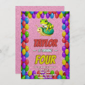 Froschsnail Personalisiert Geburtstag Einladung Ki (Vorne/Hinten)