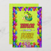 Froschsnail Personalisiert Geburtstag Einladung Ki (Vorne/Hinten)