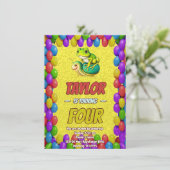 Froschsnail Personalisiert Geburtstag Einladung Ki (Stehend Vorderseite)