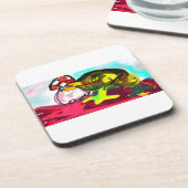 Froschspielspass Getränkeuntersetzer (Linke Seite)