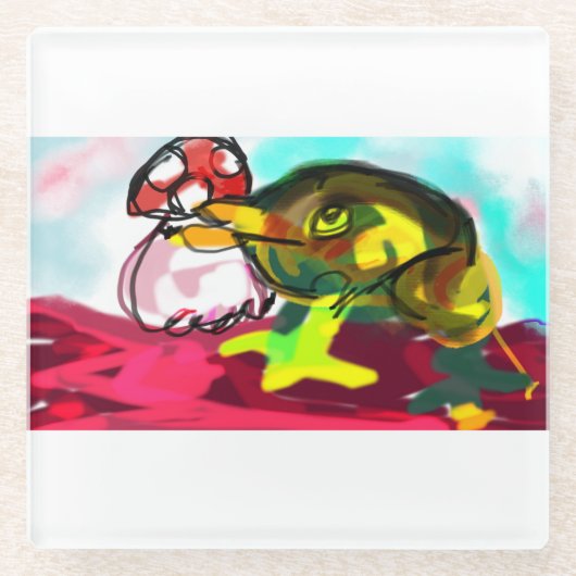 Froschspielspass Glasuntersetzer (Vorderseite)