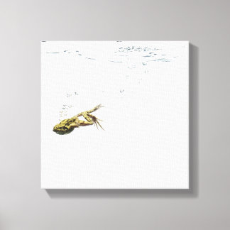 Froschspringen und tauchen ins Wasser Leinwanddruck