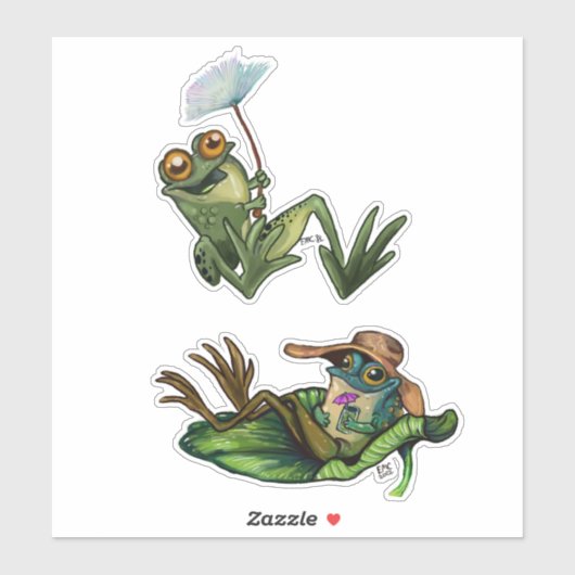 Froschsticker Aufkleber (Blatt)