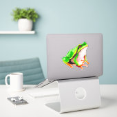 Froschsticker Aufkleber (Laptop auf Schreibtisch)