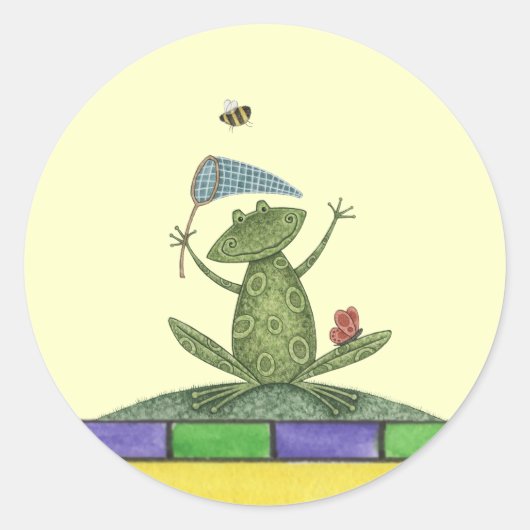 Froschsticker Runder Aufkleber (Vorderseite)
