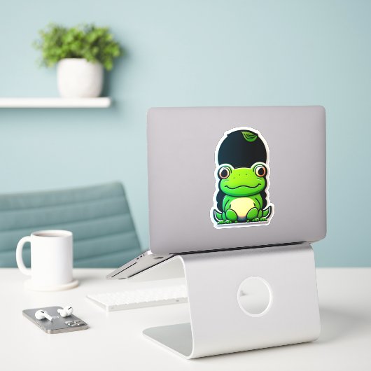 Froschsticker-Sortimente einen Sprung über die Erh Aufkleber (Laptop auf Schreibtisch)