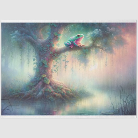 Froschsumpf-Dekoupage Seidenpapier (Vorderseite)