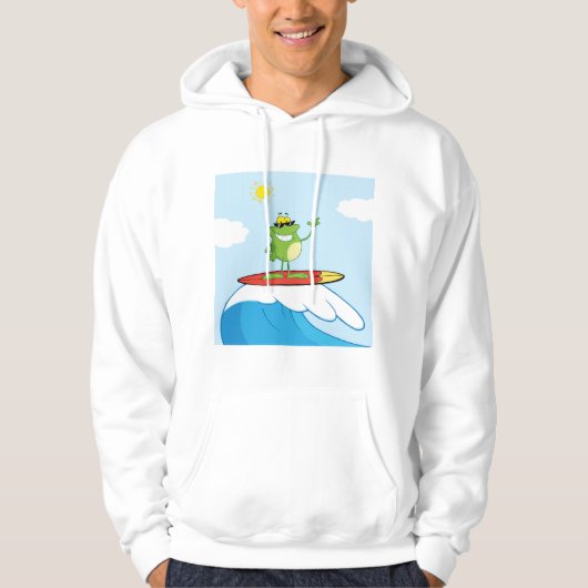Froschsurfen auf einem Wellenreitturm Hoodie (Vorderseite)