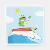 Froschsurfen auf einer Welle Napkins Serviette (Vorderseite)