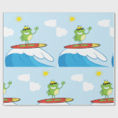 Froschsurfen mit einem Wellenbrechpapier Geschenkpapier (Flach)