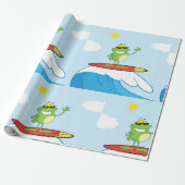 Froschsurfen mit einem Wellenbrechpapier Geschenkpapier (Ungerollt)