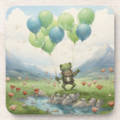 Froschtaler Ballon und Blume Getränkeuntersetzer (Vorderseite)