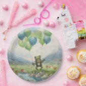 Froschtaler Ballon und Blume Pappteller (Party)