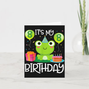 Froschtanz Luftballons Kuchen glücklich 8 Jahre Ge Karte