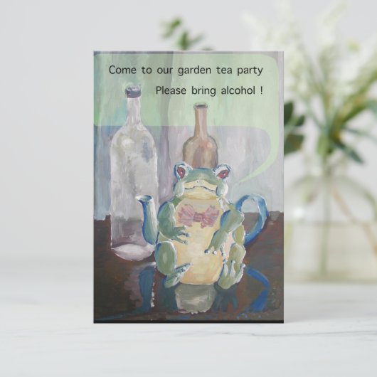 Froschtee-Party Einladung (Stehend Vorderseite)