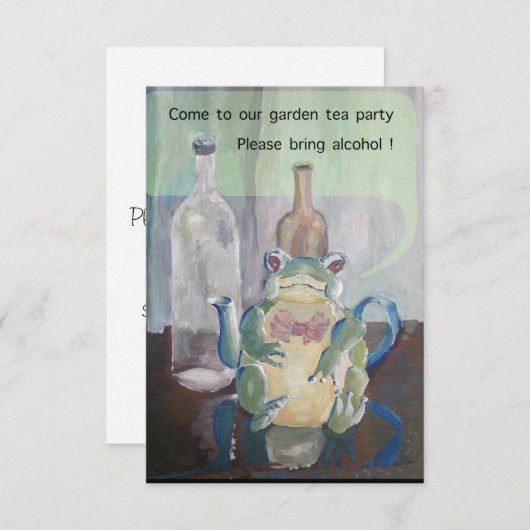 Froschtee-Party Einladung (Vorne/Hinten)
