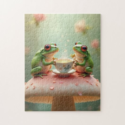 Froschtee-Party Puzzle (Vertikal)