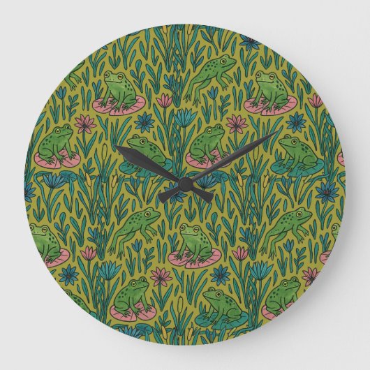Froschteich große wanduhr (Vorderseite)