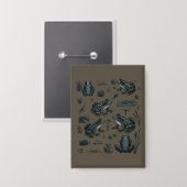 Froschteich Leben Vintage Botanisches Geschenk Fro Button (Vorderseite/Rückseite)