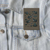 Froschteich Leben Vintage Botanisches Geschenk Fro Button (Insitu)