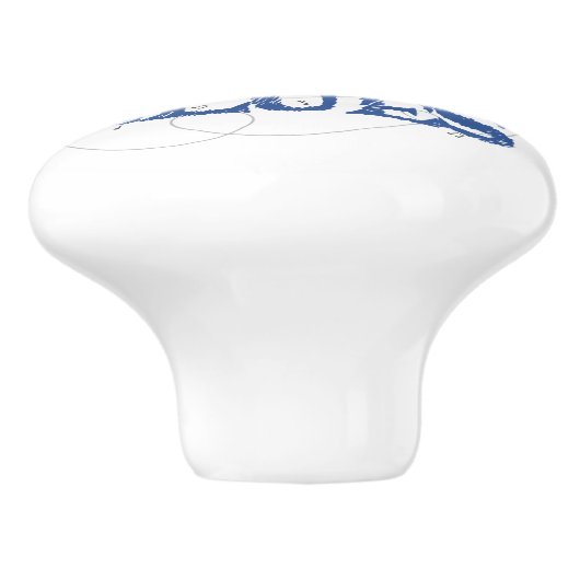 Froschteig-Blues Keramikknauf (Seitenansicht)