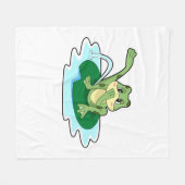 Froschtoilette Fleecedecke (Vorderseite (Horizontal))