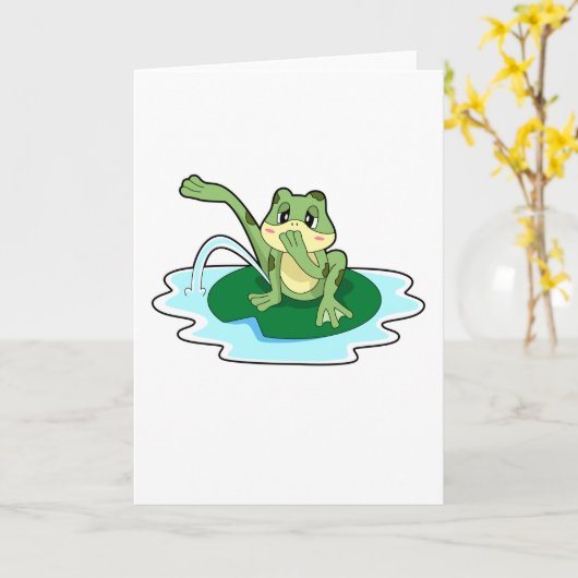 Froschtoilette Karte (Gelbe Blume)