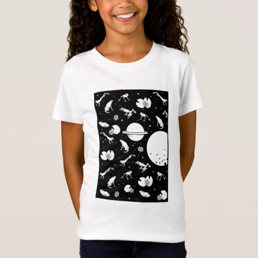 Froschuniversum schwarz-weiß T-Shirt (Vorderseite)