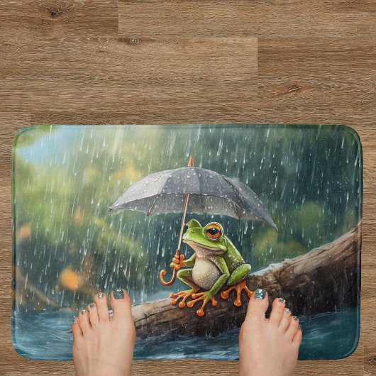 Froschwald-Regentag Badematte