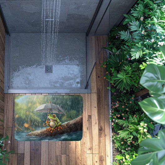 Froschwald-Regentag Badematte