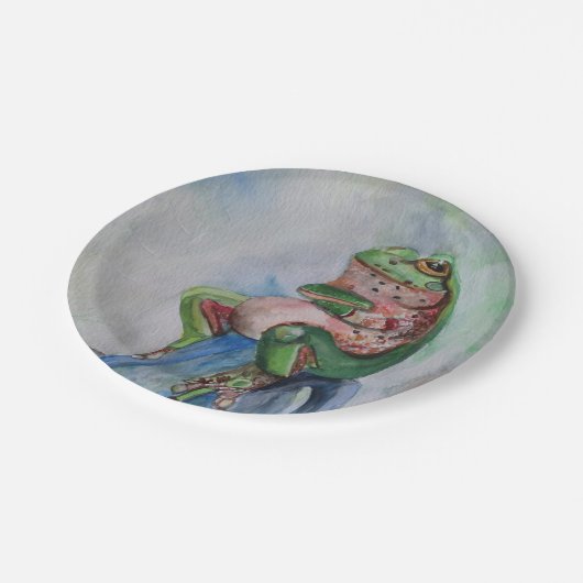Froschwatercolor-Papier-Teller 7" Pappteller (Schrägansicht)
