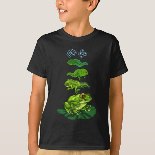 Froschzange Biologie Metamorphose Lebenszykluskuns T-Shirt (Vorderseite)