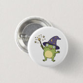 Froschzauberer beim Zaubern Button (Vorne & Hinten)