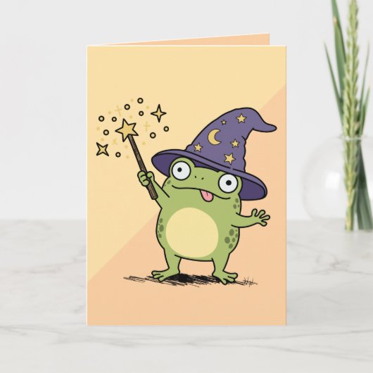Froschzauberer beim Zaubern Karte (Vorderseite)