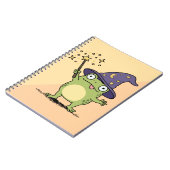 Froschzauberer beim Zaubern Notizblock (Linke Seite)