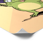 Froschzauberer beim Zaubern Poster (Ecke)