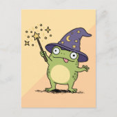Froschzauberer beim Zaubern Postkarte (Vorderseite)