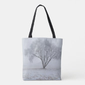 Frost auf einem einsamen Baum Tasche (Rückseite)