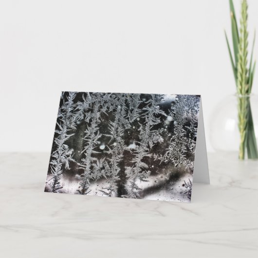 Frost auf Fenster Feiertagskarte (Vorderseite)