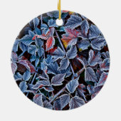 Frost auf Herbstblättern, Oregon Keramik Ornament (Hinten)