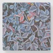 Frost auf Herbstblättern, Oregon Steinuntersetzer (Vorderseite)