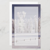 Frost bedeckte Bäume und Zaun, Colorado Briefpapier (Vorne/Hinten)