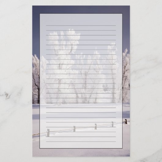 Frost bedeckte Bäume und Zaun, Colorado Briefpapier (Vorderseite)