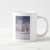 Frost bedeckte Bäume und Zaun, Colorado Jumbo-Tasse (Rechts)
