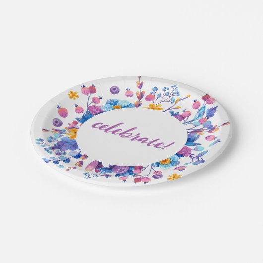 Frost Berry Winter Party Pappteller (Schrägansicht)