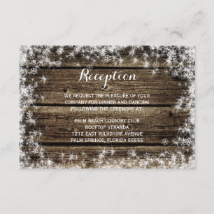 Frost Bite Barn Holz Winter Hochzeitsempfang Begleitkarte