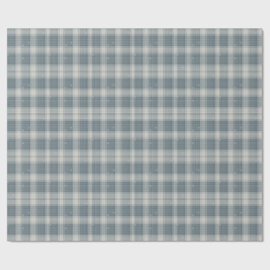 Frost Blue & Cream Snowflake Plaid Wrapping Paper Geschenkpapier (Flach)