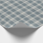 Frost Blue & Cream Snowflake Plaid Wrapping Paper Geschenkpapier (Ecke)