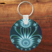 Frost Coole Abstrakte Kunst Fraktal Schlüsselanhänger (Vorderseite)